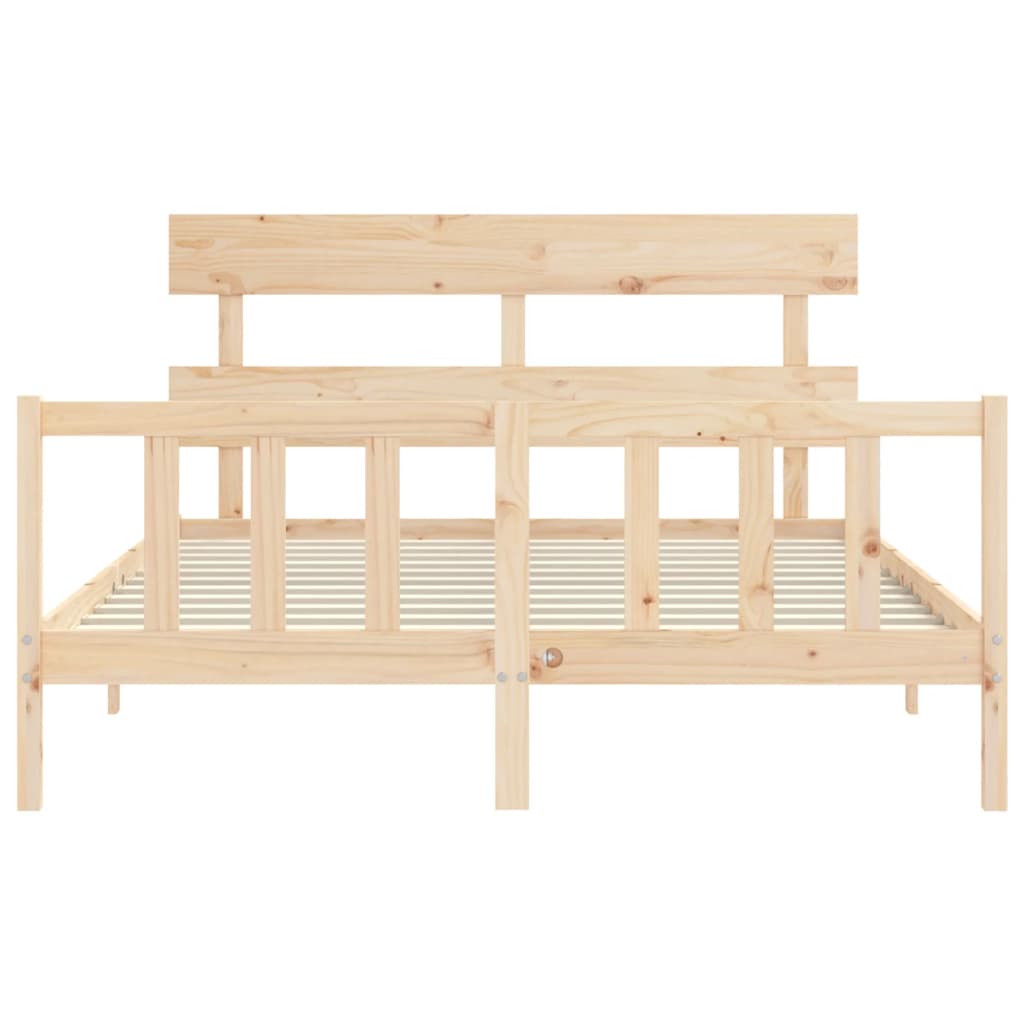 Bed frame without mattress 160x200 cm solid pine wood