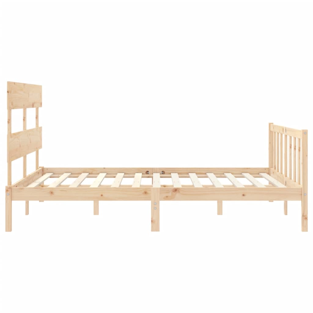 Bed frame without mattress 160x200 cm solid pine wood