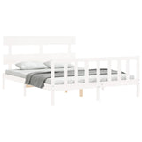 Cadre de lit sans matelas blanc 160x200 cm bois de pin massif