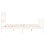 Cadre de lit sans matelas blanc 160x200 cm bois de pin massif