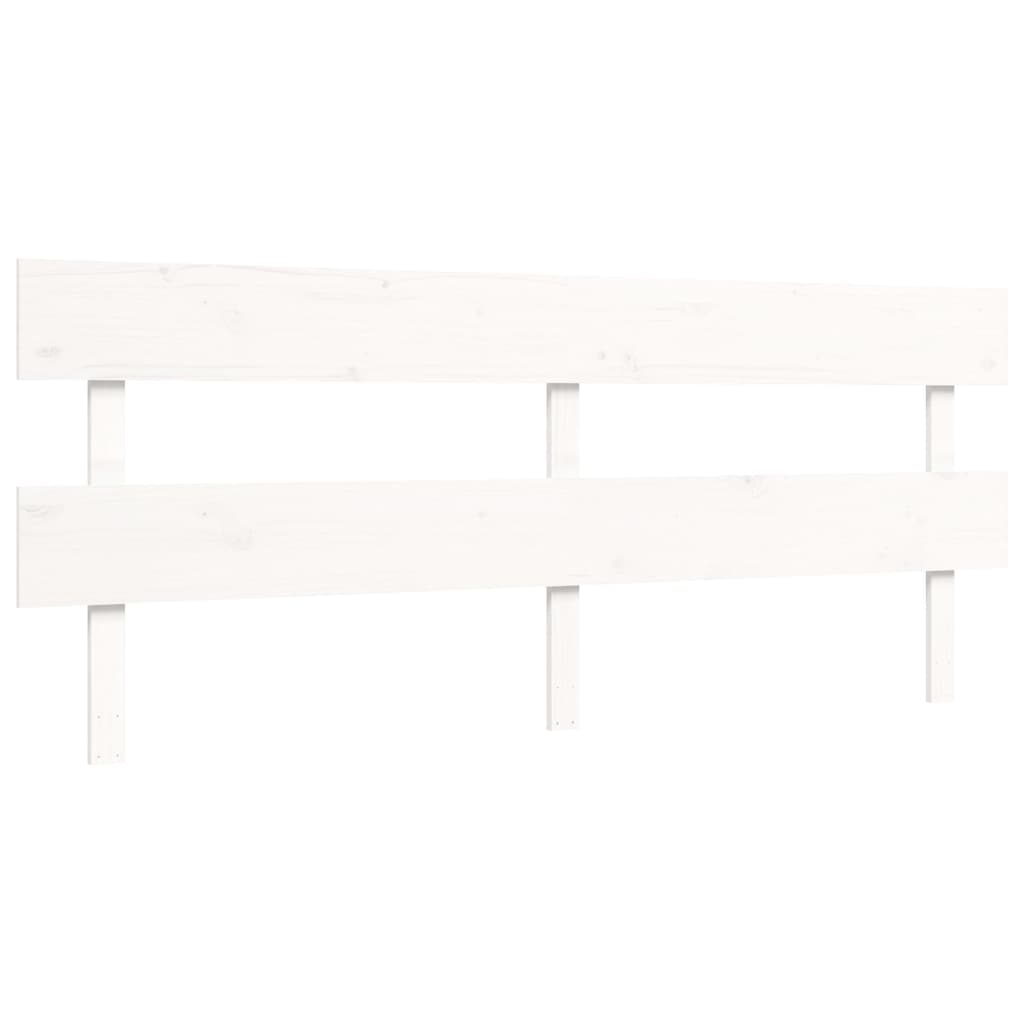 Cadre de lit sans matelas blanc bois massif de pin