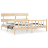 Bed frame without mattress 200x200 cm solid pine wood