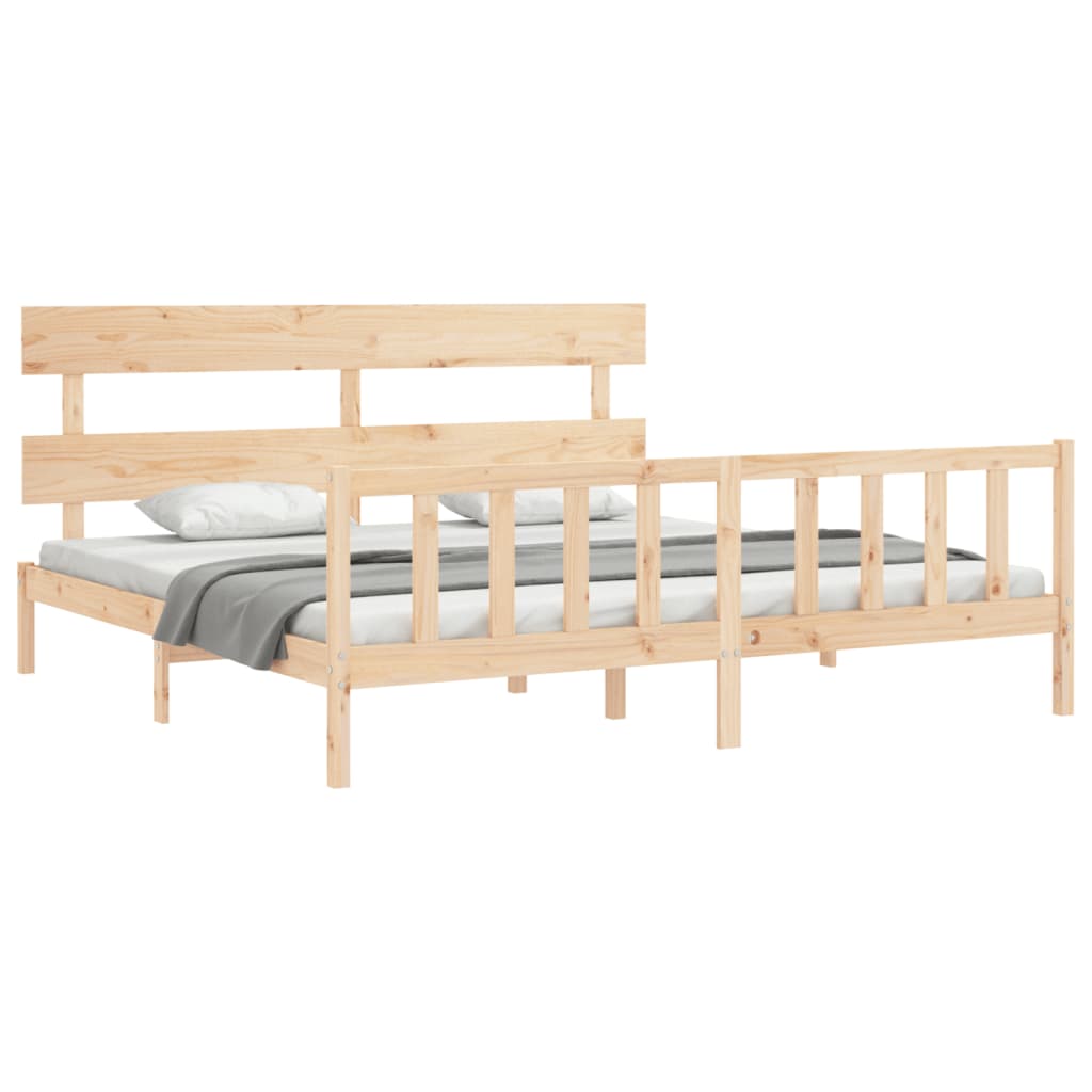 Bed frame without mattress 200x200 cm solid pine wood