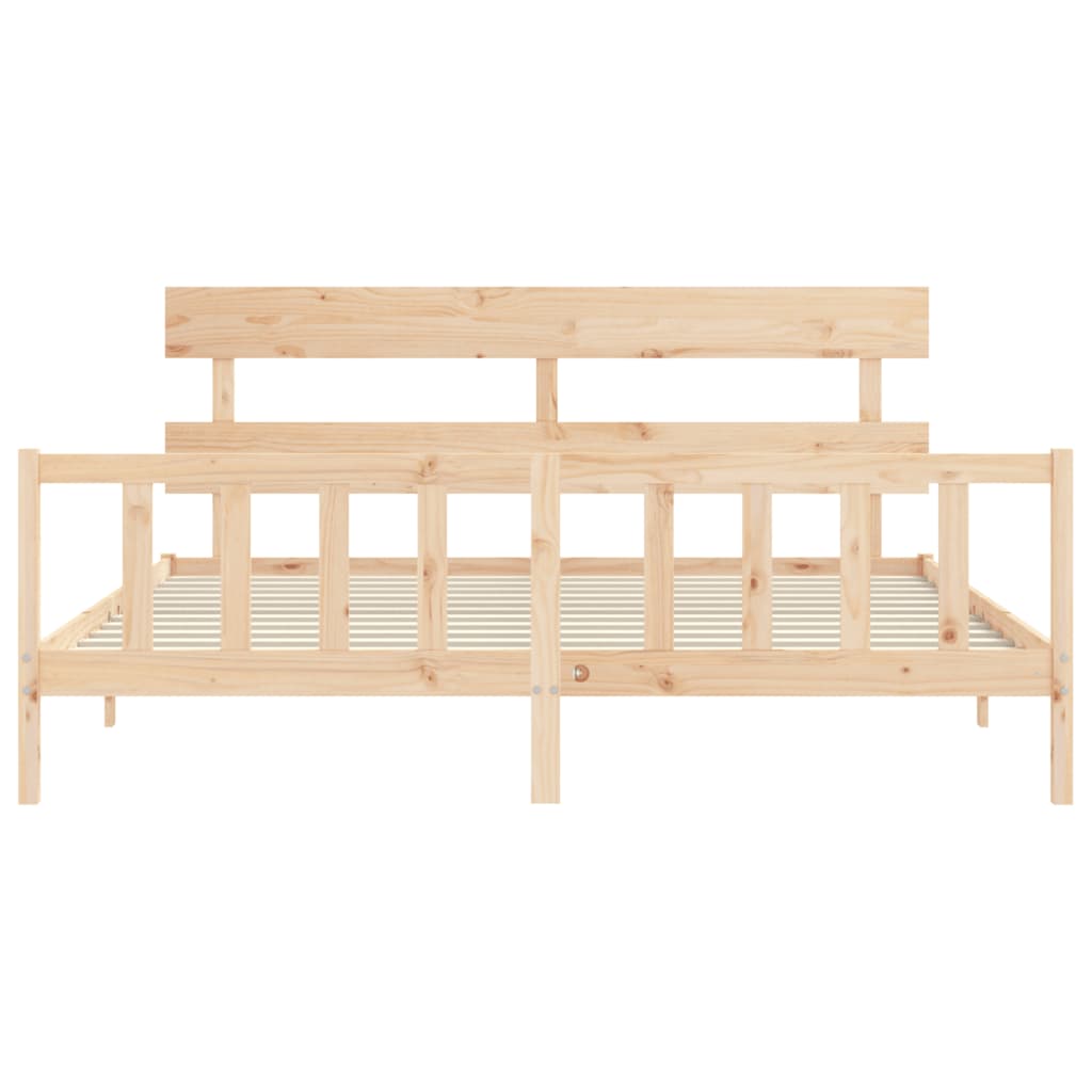 Bed frame without mattress 200x200 cm solid pine wood