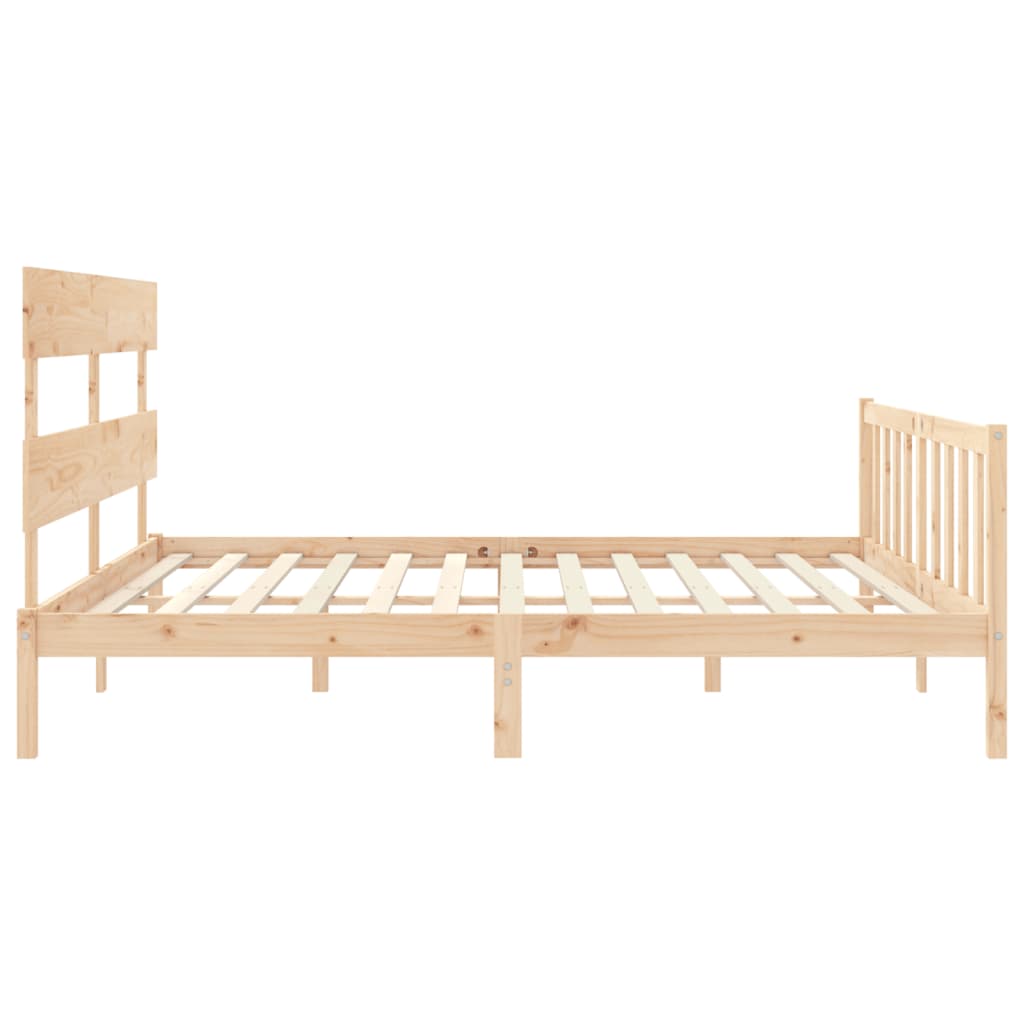 Bed frame without mattress 200x200 cm solid pine wood