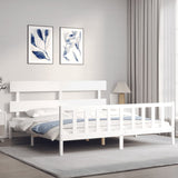 Cadre de lit sans matelas blanc 200x200 cm bois massif de pin