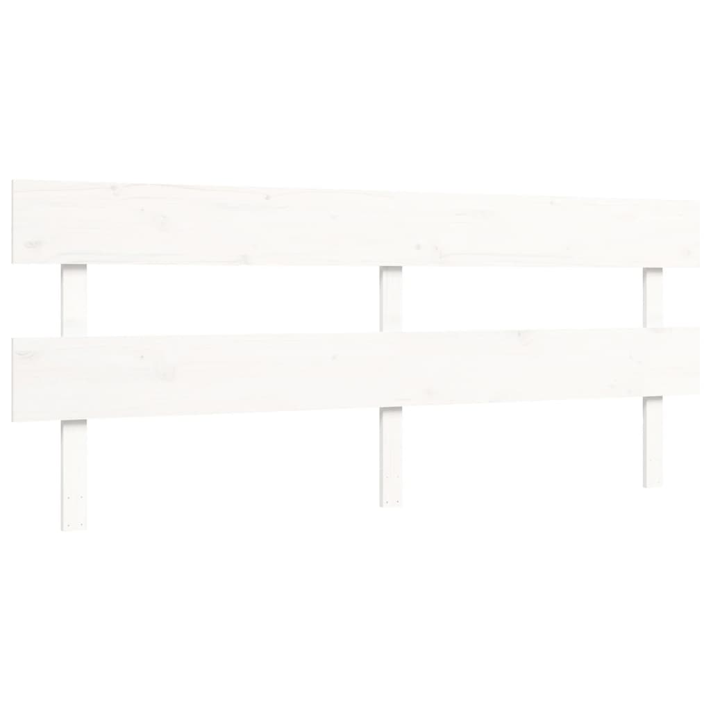 Cadre de lit sans matelas blanc 200x200 cm bois massif de pin