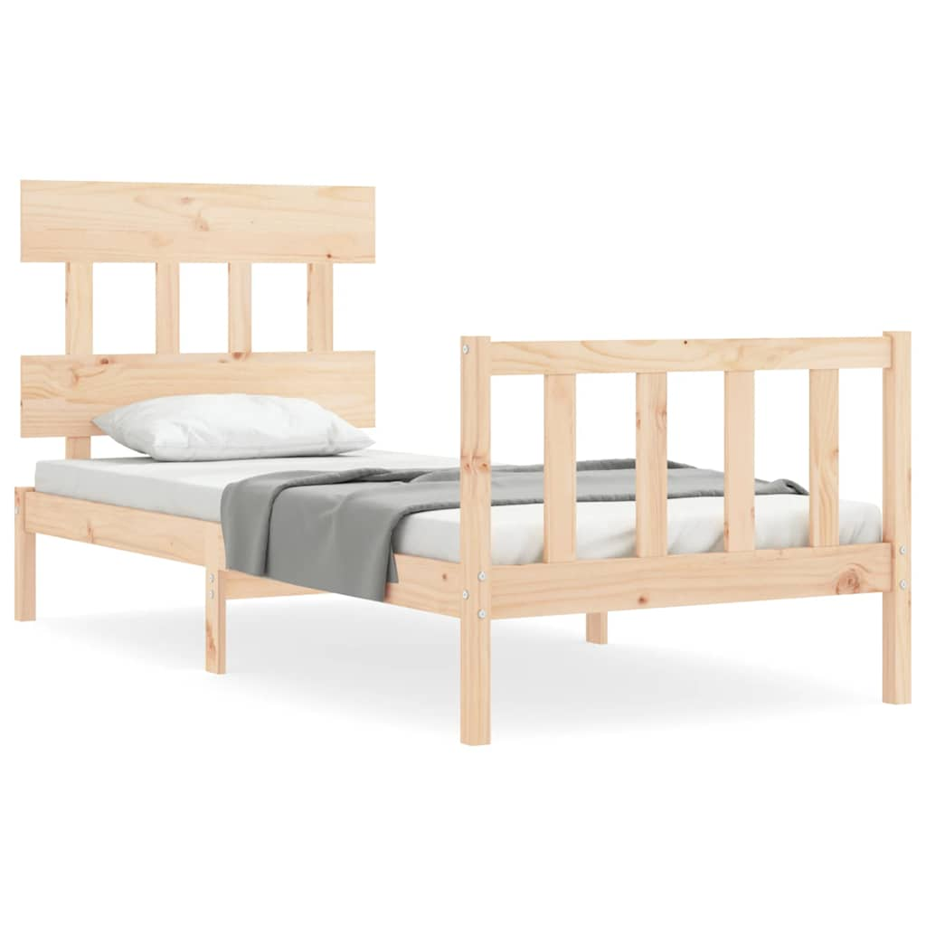 Bed frame without mattress solid pine wood