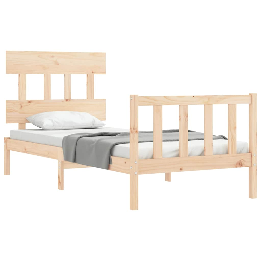 Bed frame without mattress solid pine wood