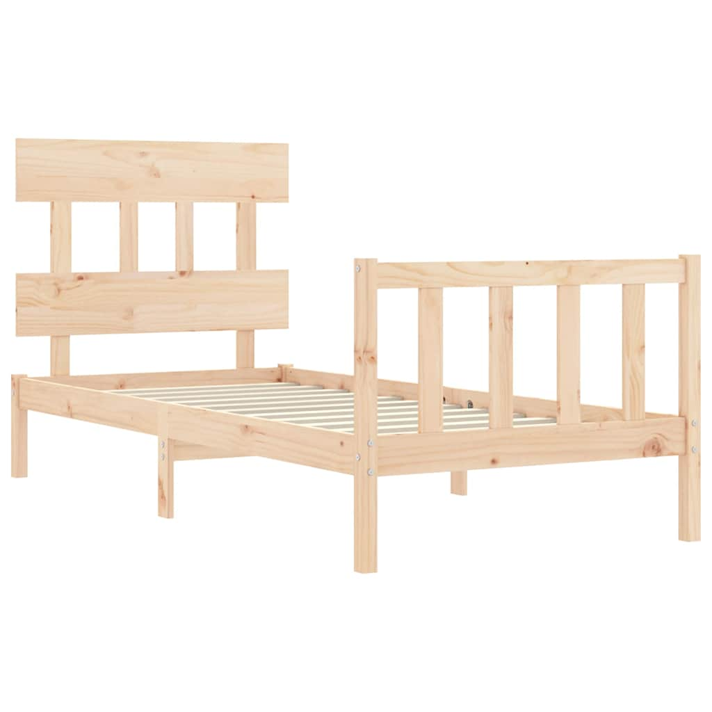 Bed frame without mattress solid pine wood