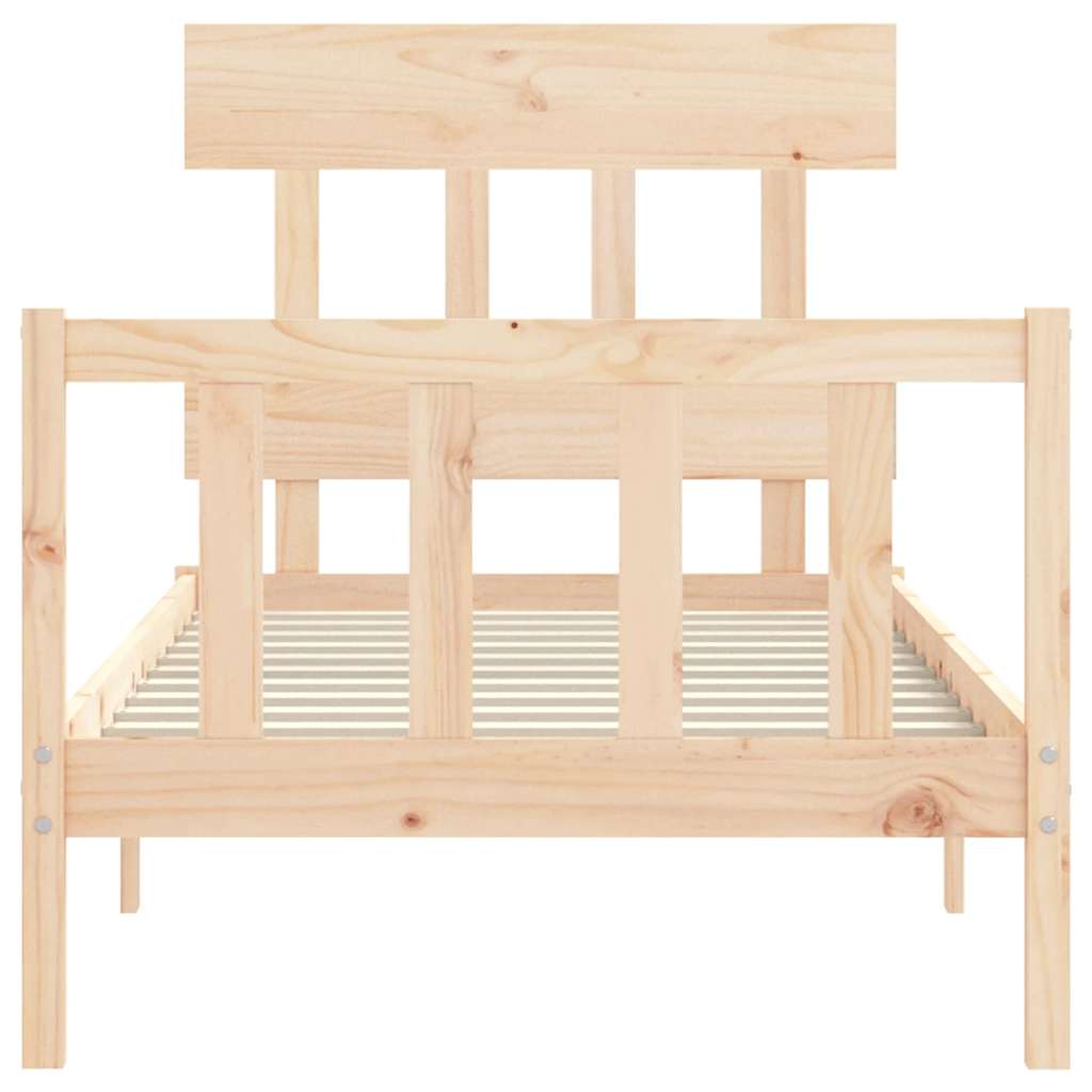 Bed frame without mattress solid pine wood