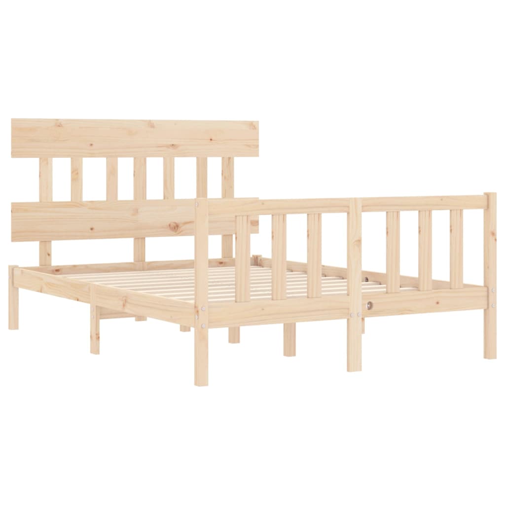 Cadre de lit sans matelas 140x190 cm bois de pin massif