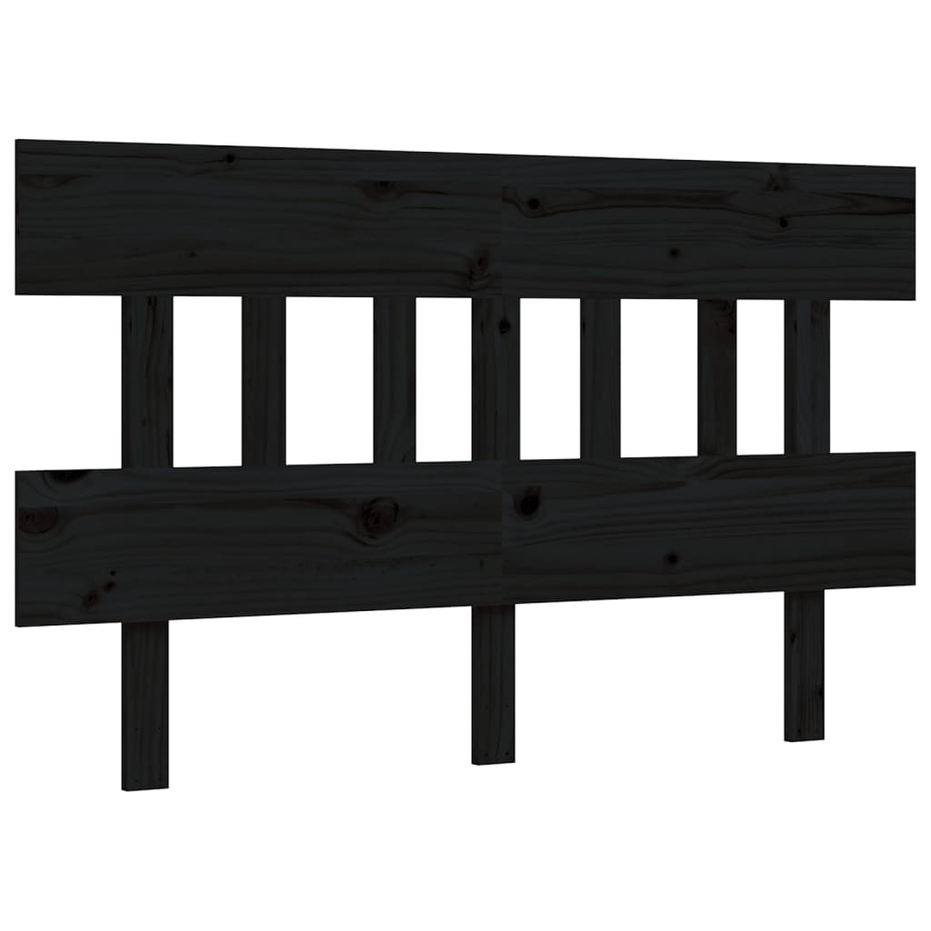 Cadre de lit sans matelas noir 140x190 cm bois de pin massif