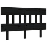 Cadre de lit sans matelas noir 140x190 cm bois de pin massif