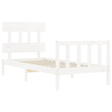 Cadre de lit sans matelas blanc 90x200 cm bois de pin massif