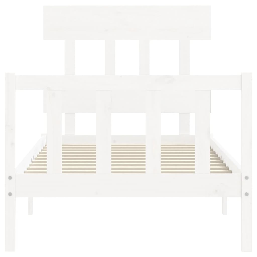 Cadre de lit sans matelas blanc 90x200 cm bois de pin massif