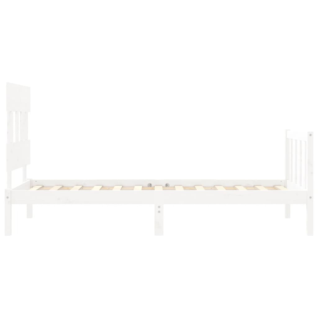 Cadre de lit sans matelas blanc 90x200 cm bois de pin massif