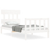 Cadre de lit sans matelas blanc 100x200 cm bois de pin massif