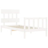 Cadre de lit sans matelas blanc 100x200 cm bois de pin massif