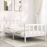 Cadre de lit sans matelas blanc 100x200 cm bois de pin massif