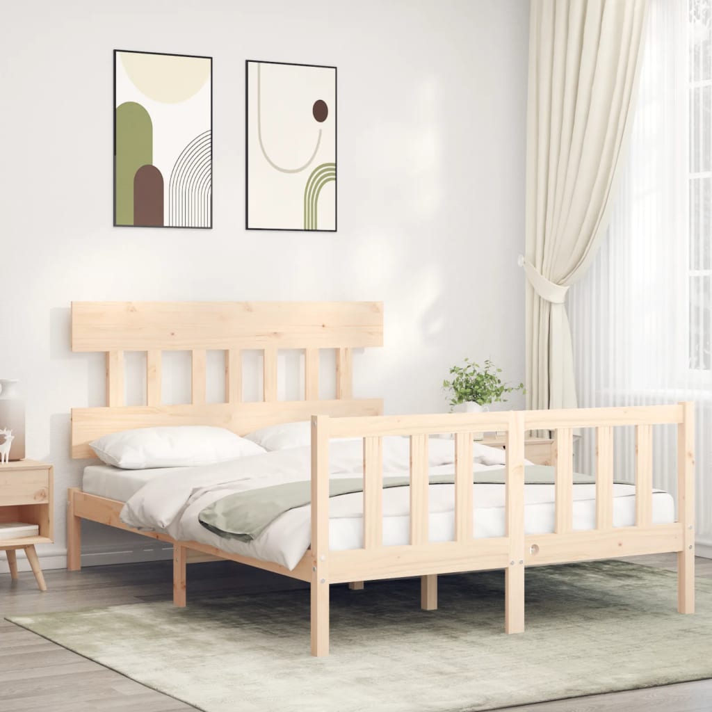 Cadre de lit sans matelas 120x200 cm bois de pin massif