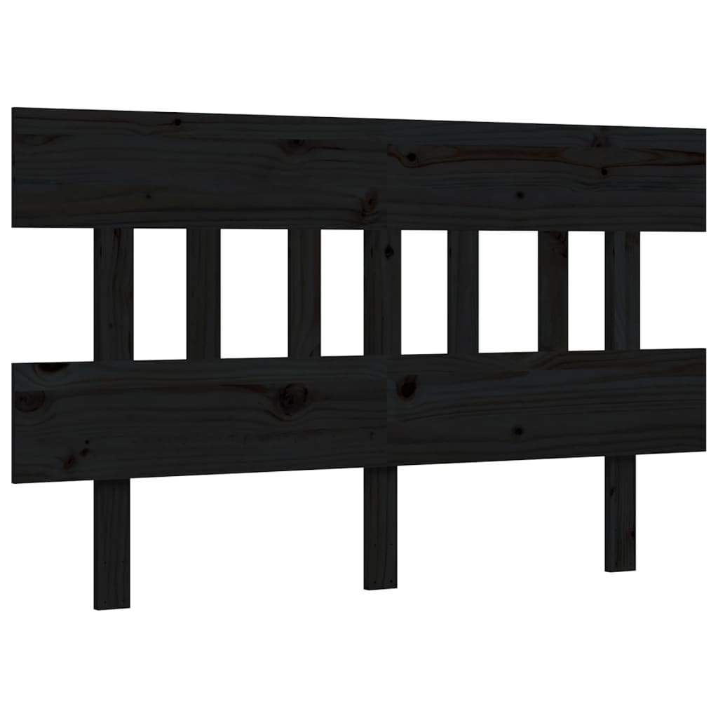 Cadre de lit sans matelas noir 120x200 cm bois de pin massif