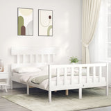 Bed frame without mattress white 140x200 cm solid pine wood