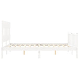 Cadre de lit sans matelas blanc bois de pin massif