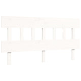 Cadre de lit sans matelas blanc bois de pin massif