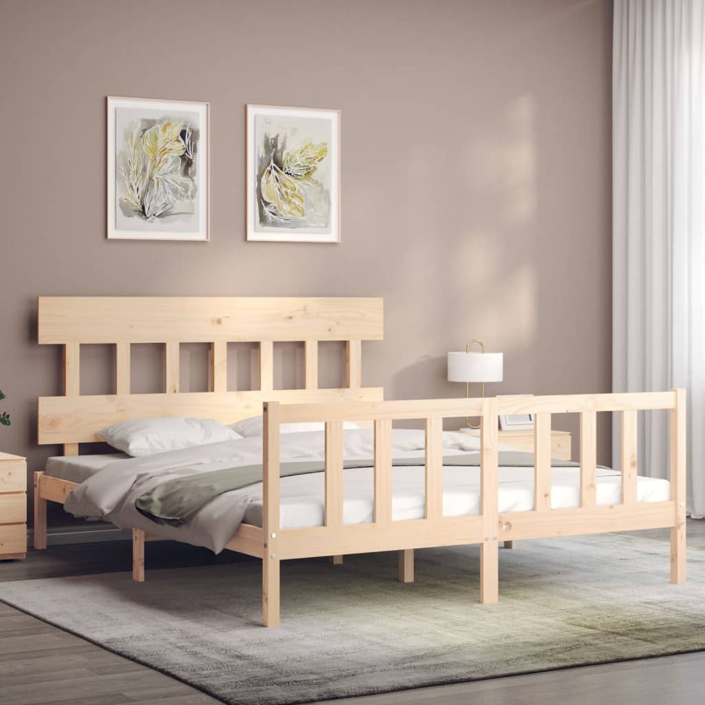 Bed frame without mattress 160x200 cm solid pine wood