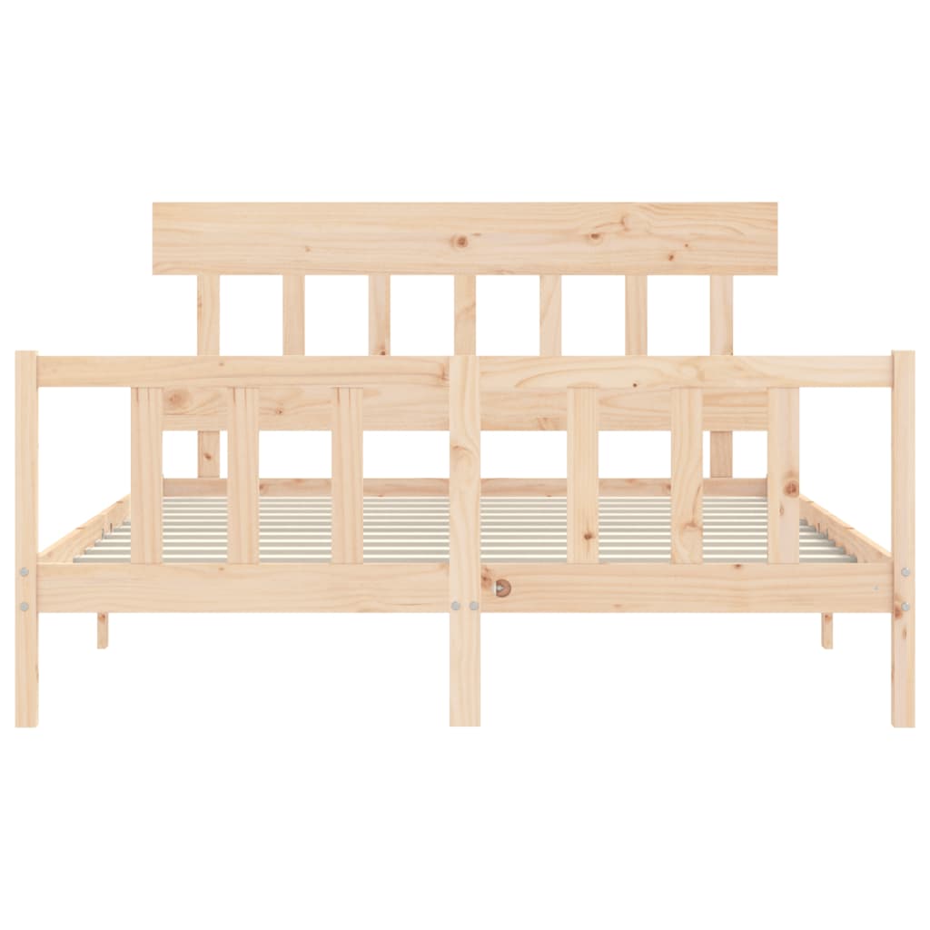 Bed frame without mattress 160x200 cm solid pine wood