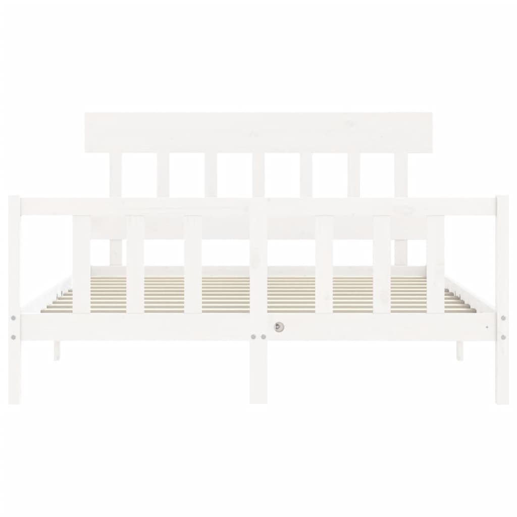 Cadre de lit sans matelas blanc 160x200 cm bois de pin massif