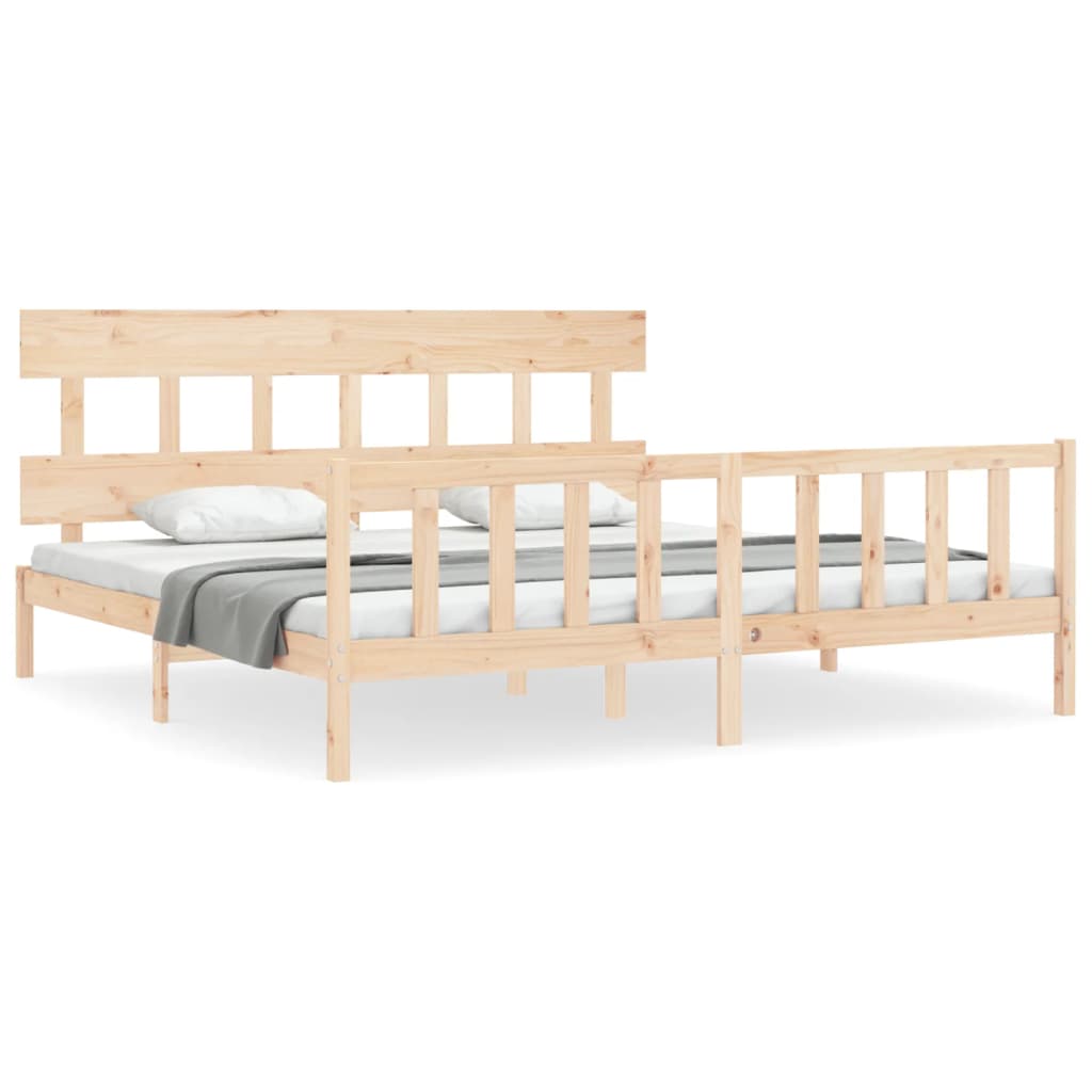 Cadre de lit sans matelas bois massif de pin