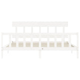 Cadre de lit sans matelas blanc bois massif de pin