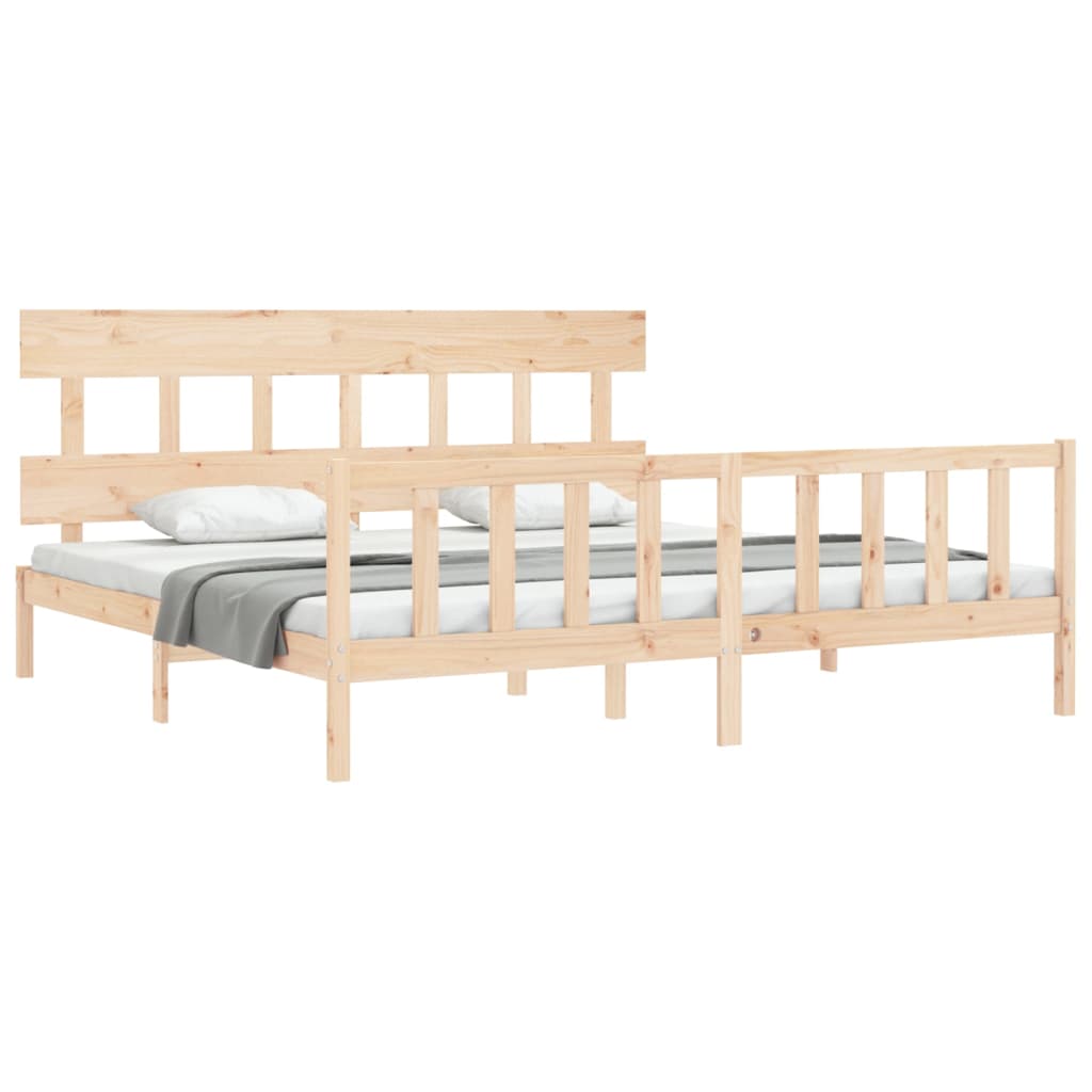 Cadre de lit sans matelas 200x200 cm bois massif de pin