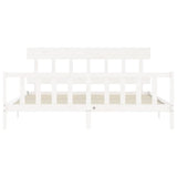 Cadre de lit sans matelas blanc 200x200 cm bois massif de pin