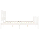 Cadre de lit sans matelas blanc 200x200 cm bois massif de pin