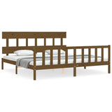 Cadre de lit sans matelas marron miel 200x200cm bois pin massif