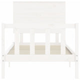 Cadre de lit sans matelas blanc bois de pin massif