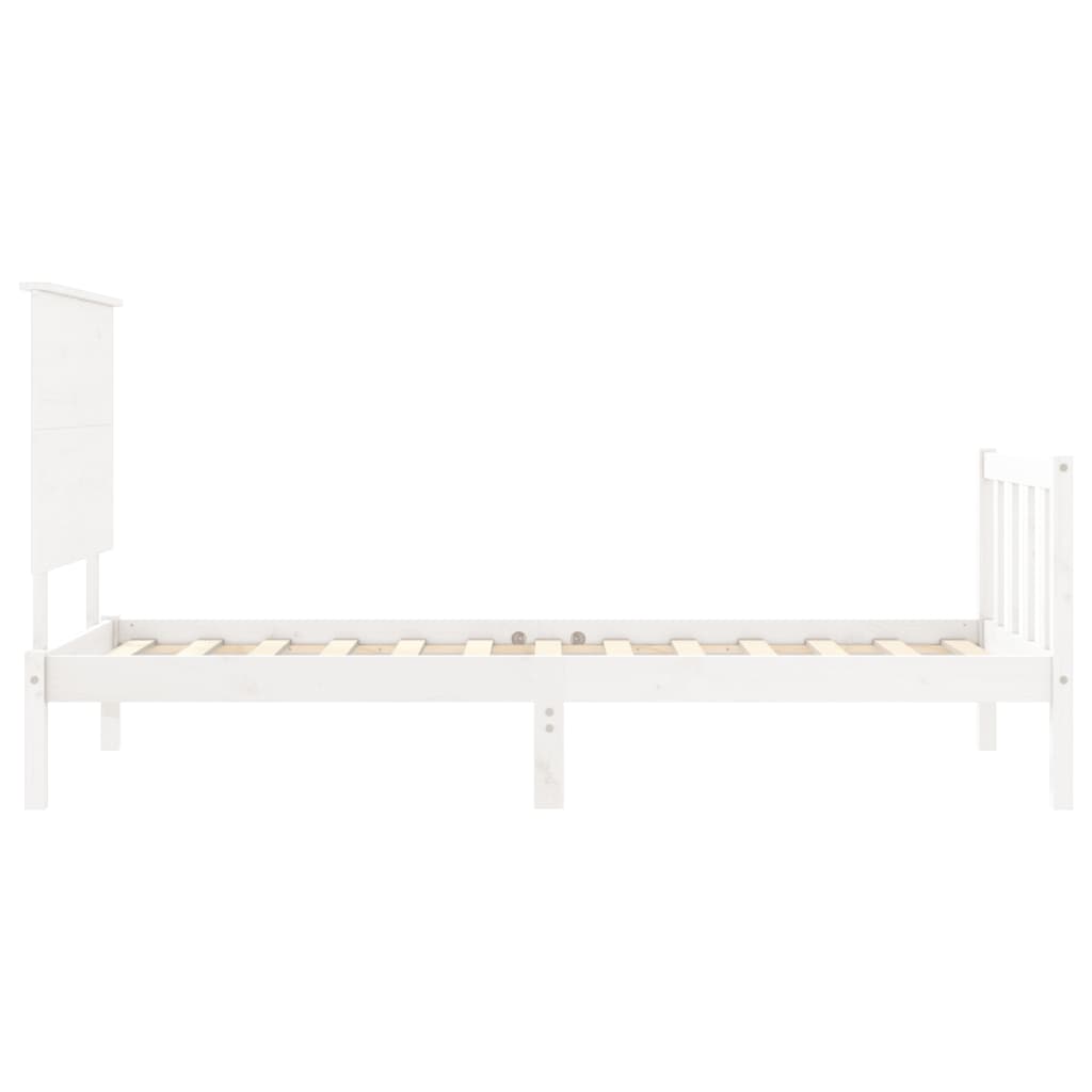 Cadre de lit sans matelas blanc bois de pin massif