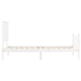 Cadre de lit sans matelas blanc bois de pin massif