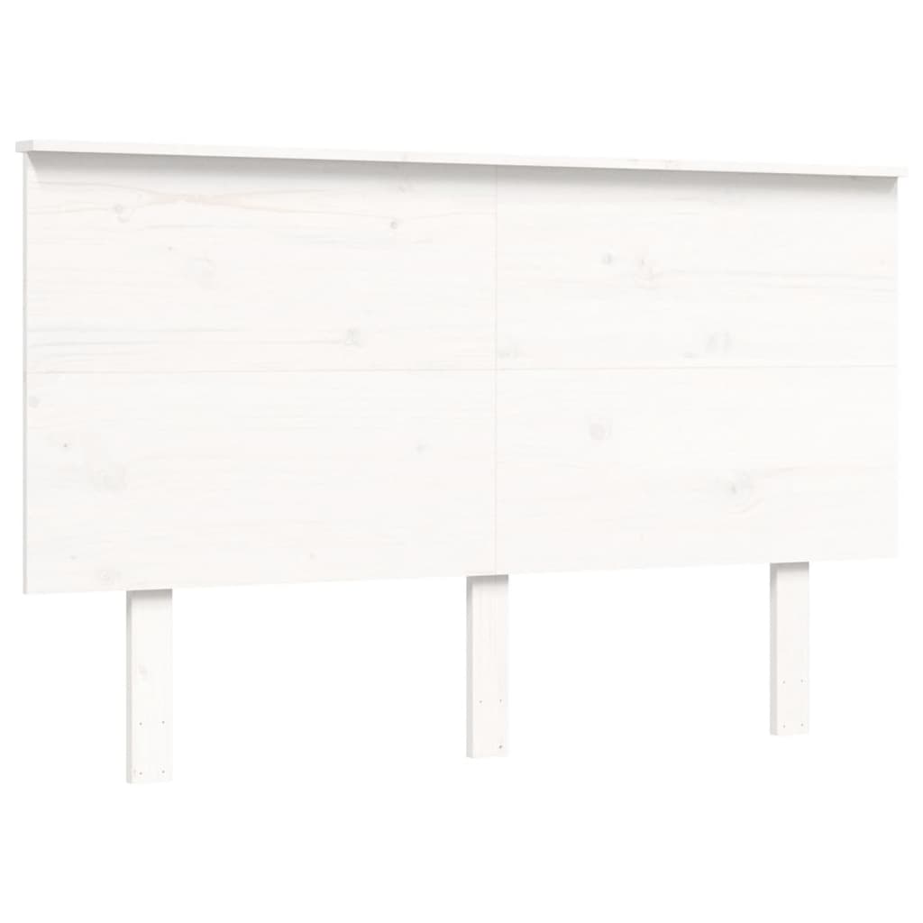 Bed frame without mattress white solid pine wood