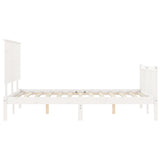 Bed frame without mattress white solid pine wood