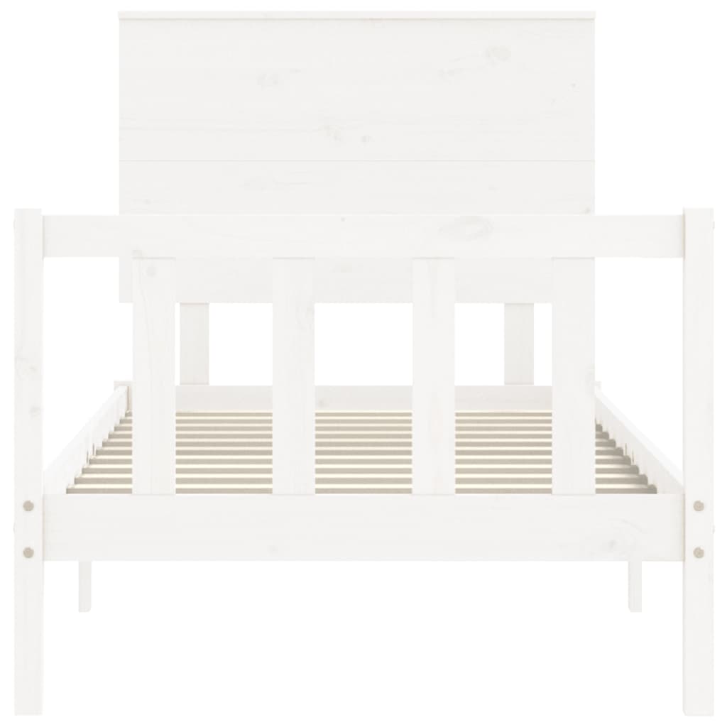 Cadre de lit sans matelas blanc 90x200 cm bois de pin massif