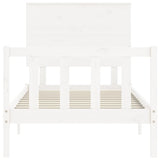 Cadre de lit sans matelas blanc 90x200 cm bois de pin massif