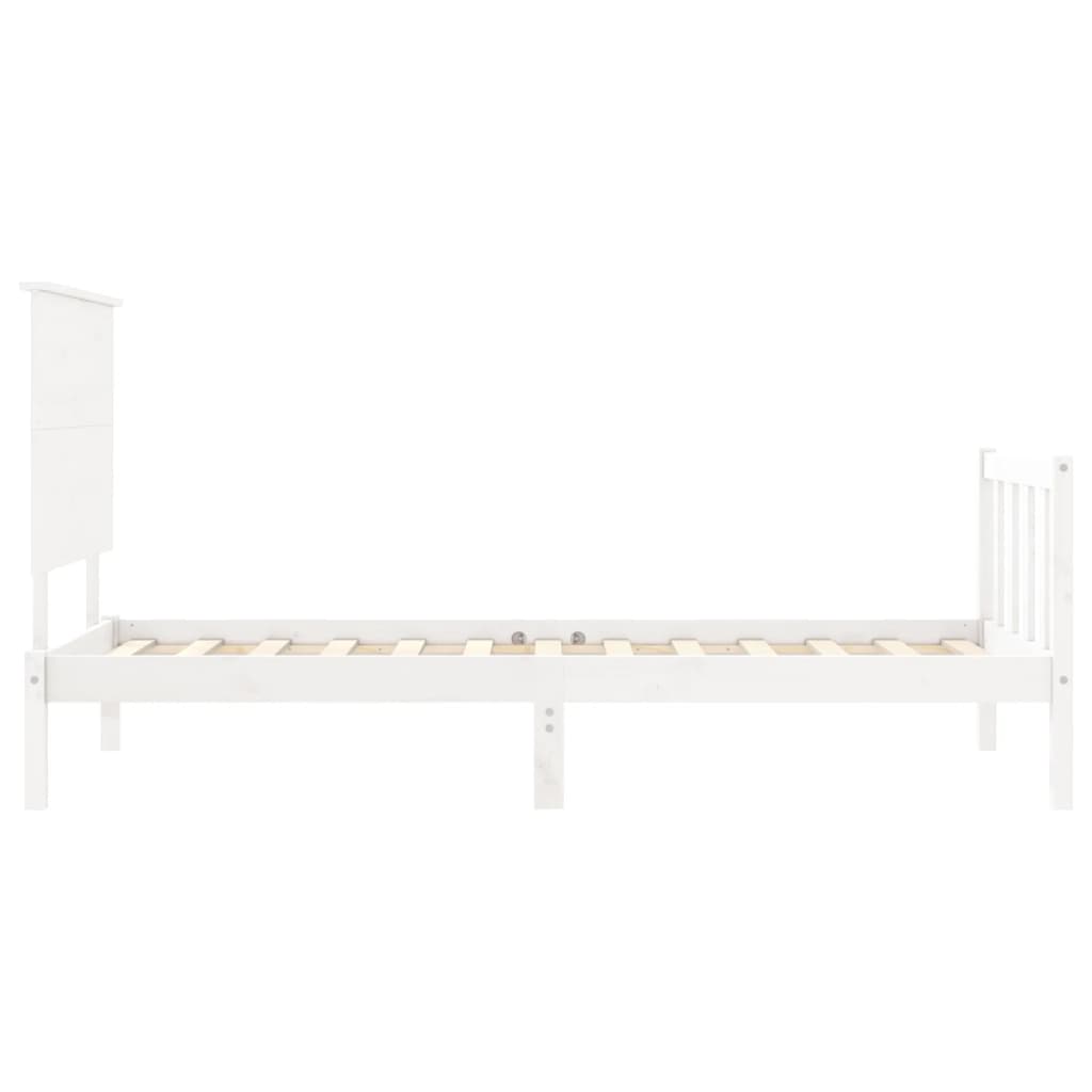 Cadre de lit sans matelas blanc 90x200 cm bois de pin massif