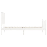 Cadre de lit sans matelas blanc 90x200 cm bois de pin massif