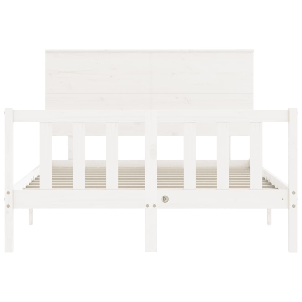 Cadre de lit sans matelas blanc 120x200 cm bois de pin massif