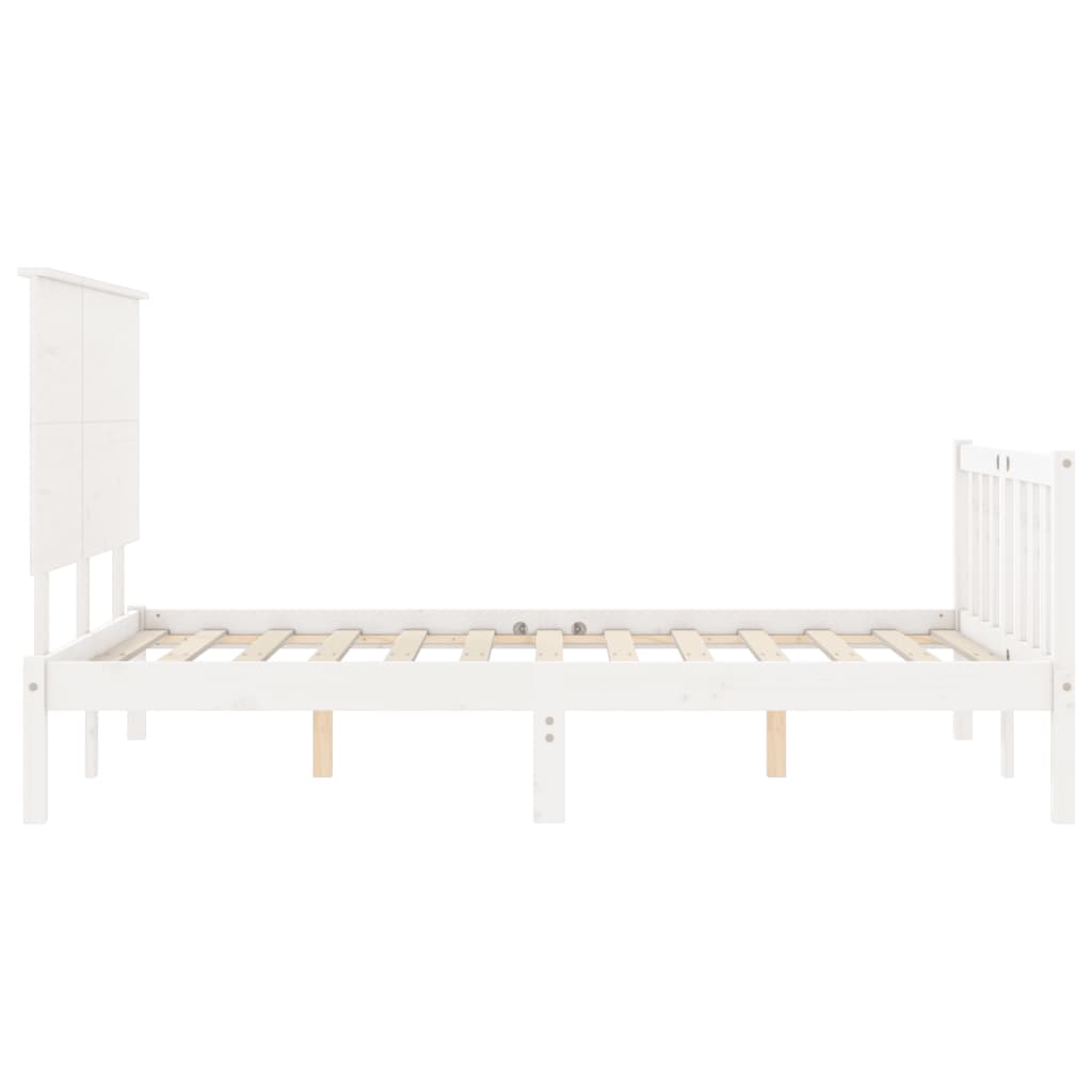 Cadre de lit sans matelas blanc 120x200 cm bois de pin massif