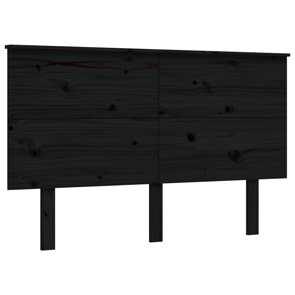 Cadre de lit sans matelas noir 120x200 cm bois de pin massif